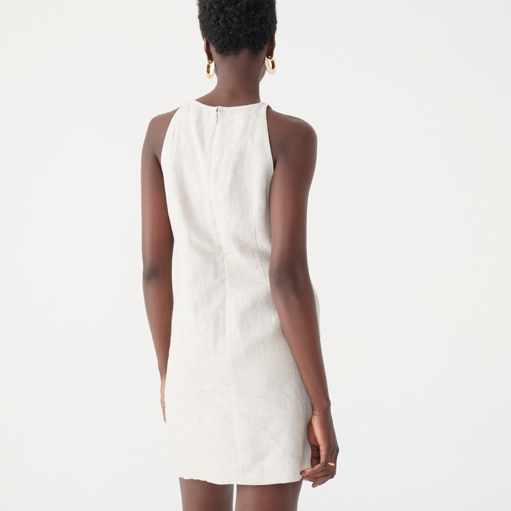 J. Crew - Maxine High-Neck Shift Dress in Linen Flax - Picture 2 of 7